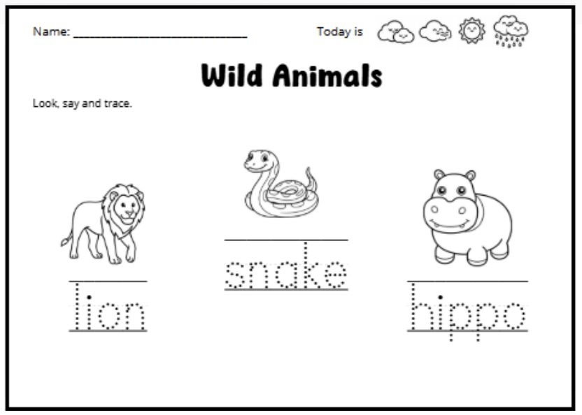 Kindergarten English Workbook